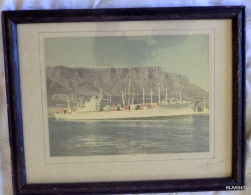 S.A. Constantia with Table Mountain in background : Framed Signed Print : Framed