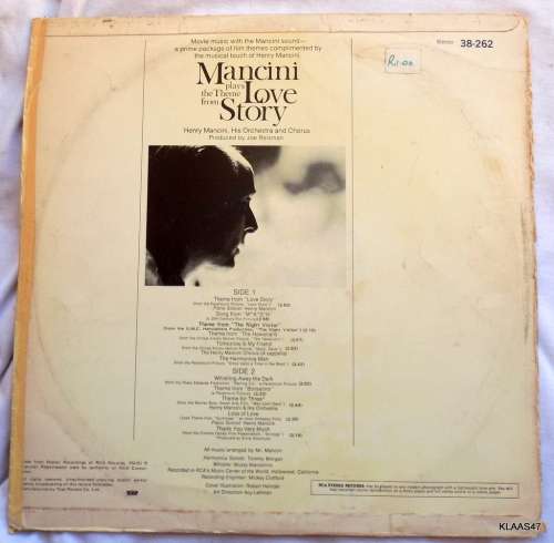 Henry Mancini Plays The Theme From Love Story - RCA Victor 38-262 - South Africa 1970