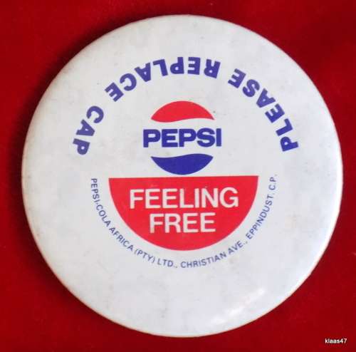 Pepsi-Cola South Africa - Feeling Free -  Metal Badge - No pin.