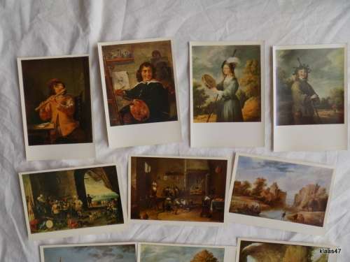 16 Postcard size photos - Art - David Teniers - In a folder - 1977 - Printed USSR - Aurora Leningrad