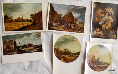 16 Postcard size photos - Art - David Teniers - In a folder - 1977 - Printed USSR - Aurora Leningrad