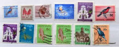 RSA - First Definitive Issue - 12 used stamps