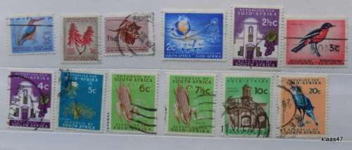 RSA - First Definitive Issue - 12 used stamps