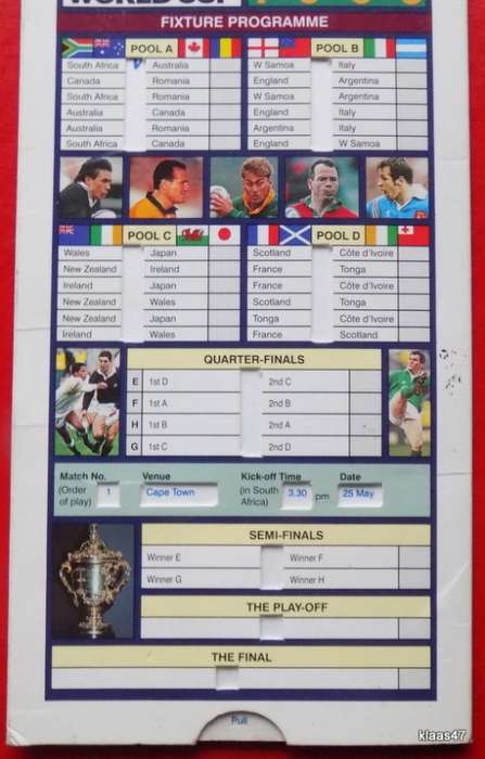 Rugby World Cup - South Africa 1995 - Fixture Programme (VISA Official Sponsor)