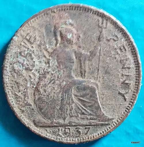 GB - George VI (with `IND:IMP`) - 1937 - One Penny - Bronze