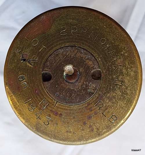 Brass Shell Casing - N 1943 - Lot 322 - 2PRNOIMKII - Base Diam 4.6cm 15.5cm High