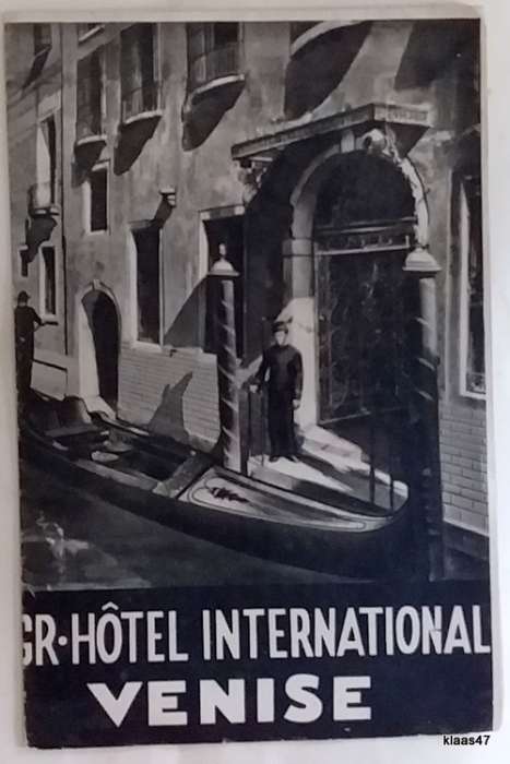 Gr Hotel International Venice - Vintage Hotel Leaflet with map inside.