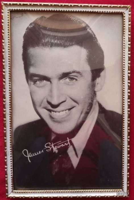 Vintage (Made in Denmark) - Convex glass - with Photo of James Stewart