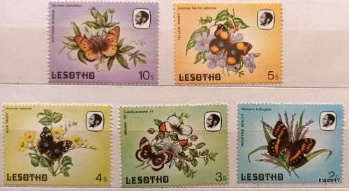 Lesotho - 1984 - Butterflies - 5 Unused stamps