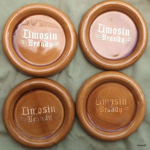 Set of Four Limosin Brandy Porcelain Coasters