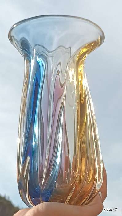 Murano - Blue and Amber - Vase -