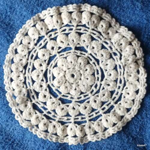 Hand Crochet Doilie in White cotton