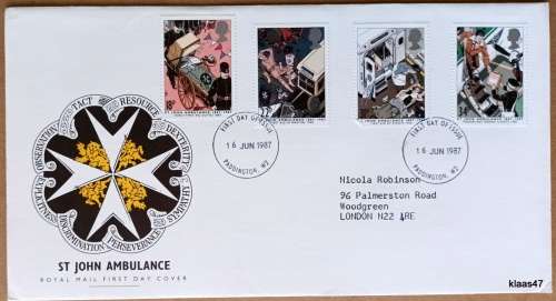 GB - 1987 - St John Ambulance - Royal Mail First Day Cover
