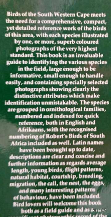 Birds of the South Western Cape - Joy Frandsen - Hardcover