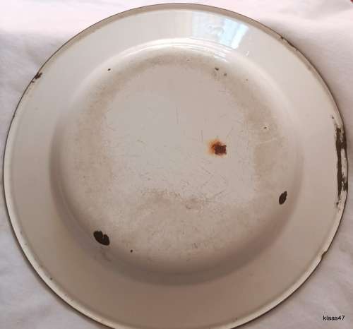 Enamel Plate - White with Black edge