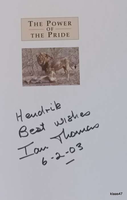 The Power of the Pride - Ian Thomas - Hardcover Inscribed and signed by Author