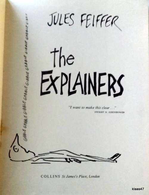 The Explainers - Jules Feiffer - Hardcover 1961 (by the Author of Sick, Sick, Sick)