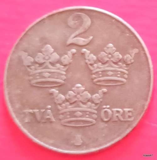 Sweden - 1947 - 2 Ore - Gustaf V - Iron