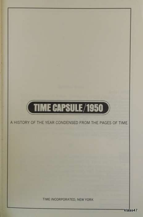 TIME CAPSULE: 1950 (A History of the Year Condensed From the Pages of Time) Paperback - MacArthur