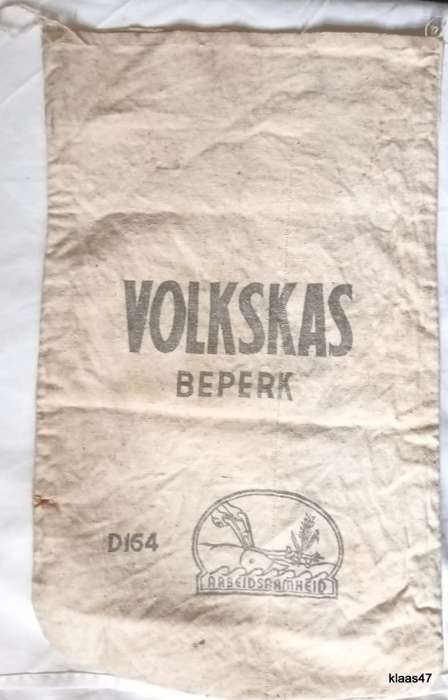 Volkskas Beperk Arbeidsaamheid Cloth Money Bag