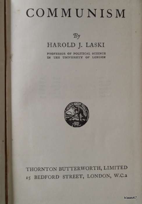 Communism - Harold J  Laski -  Hardcover 1932 reprint