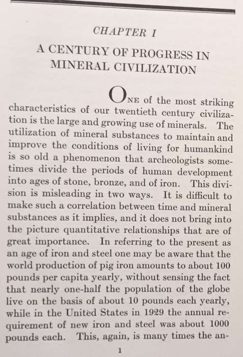 Our Mineral Civilization - Thomas T Read - Hardcover 1932