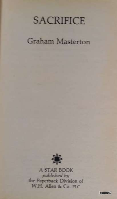 Sacrifice - Graham Masterson - Paperback 1986