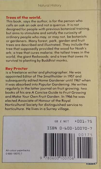 Trees Of The World - Ray Procter - Paperback 1982 Seventh Printing
