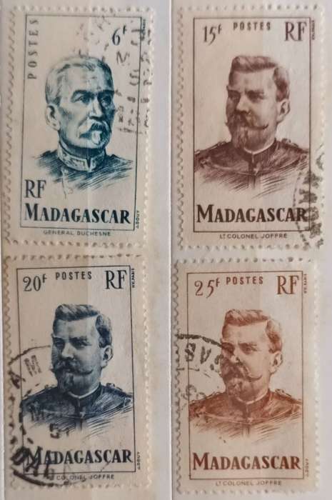 Madagascar - 1946 - Military Personalities - 4 Used stamps