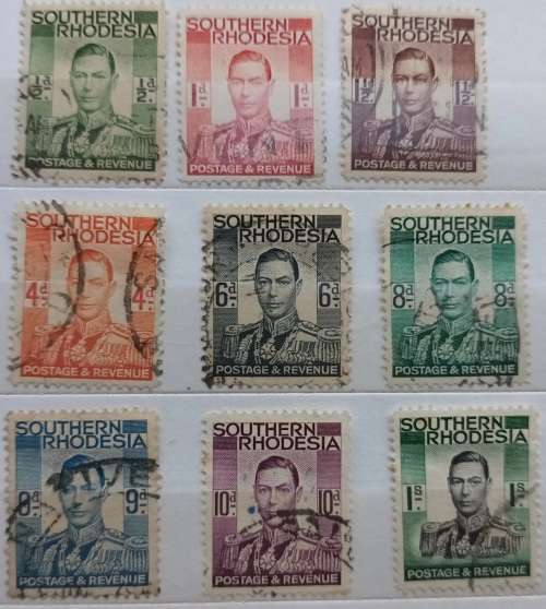 Southern Rhodesia - 1937 - George VI - Definitives - 9 Used stamps