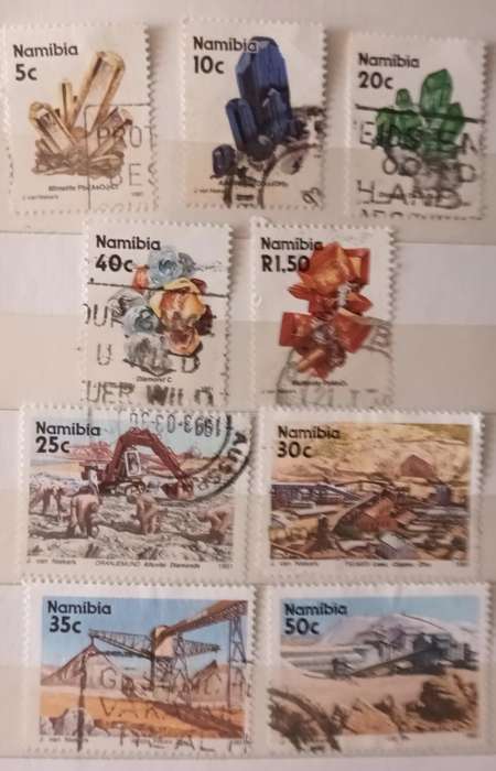 Namibia - 1991 - 1st Definitive (Mines and Minerals) - 9 Used stamps