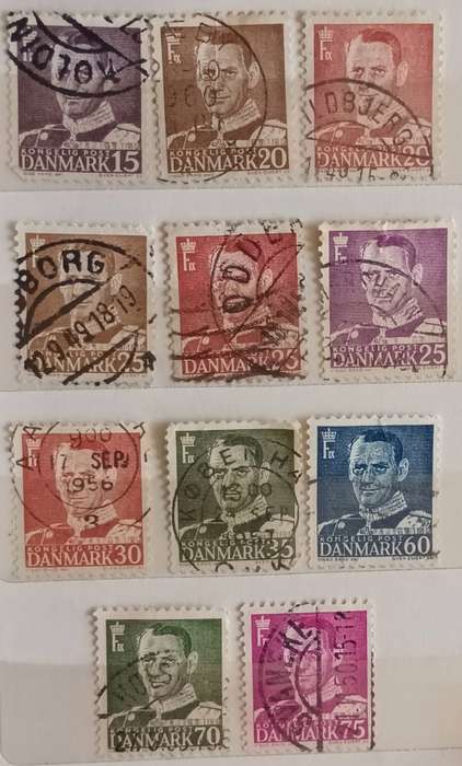 Denmark - 1948-50 - Frederik IX - 11 Used stamps