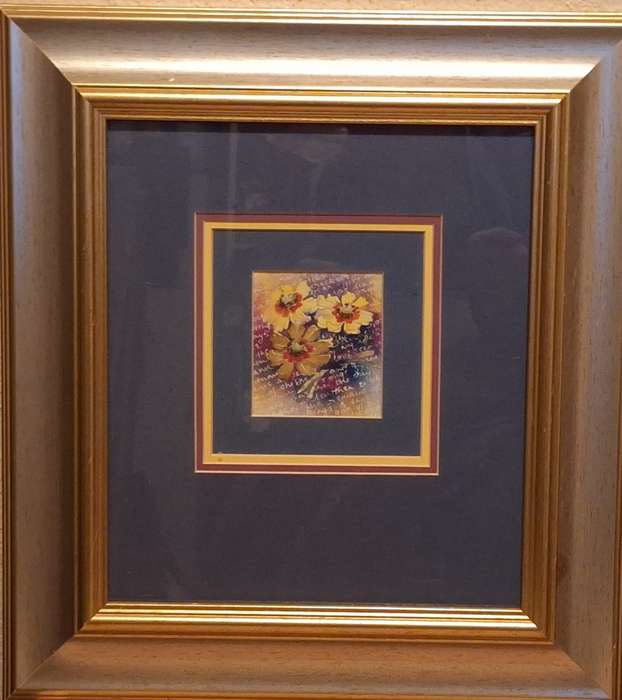 Framed Watercolour of Yellow Weeds by Carol Norvall