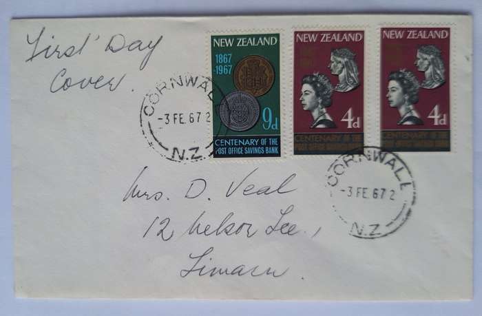New Zealand 1967 100th Anniv NZ PO Savings Bank Set on Cover