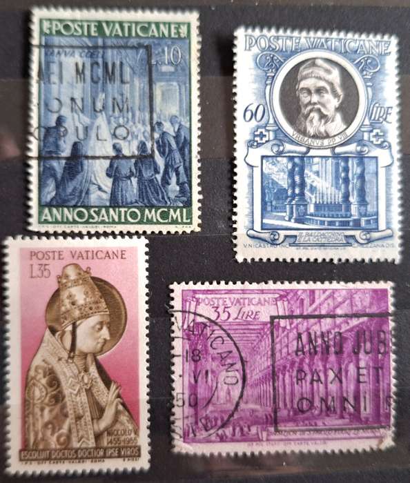 Vatican Mixed Lot of 4 Used Hinged stamps