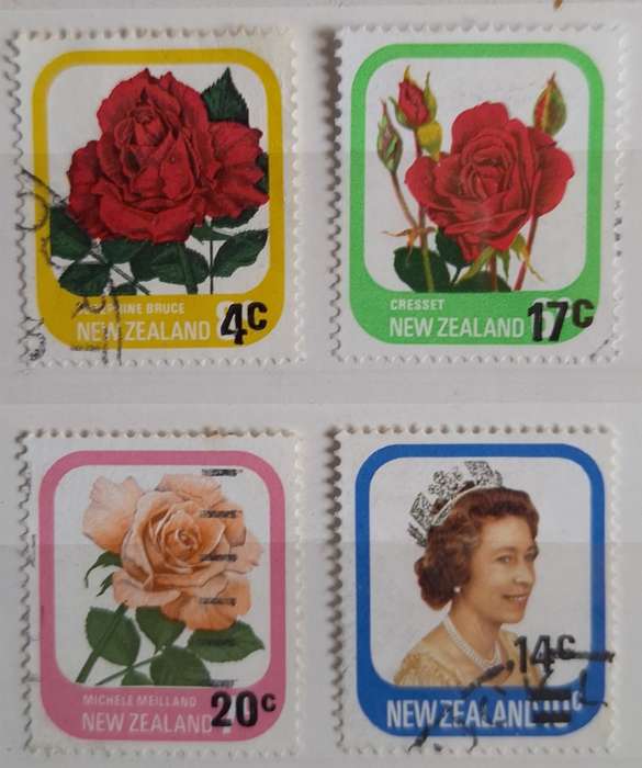 New Zealand 1979 and 1980 Provisionals 4 Used Hinged stamps