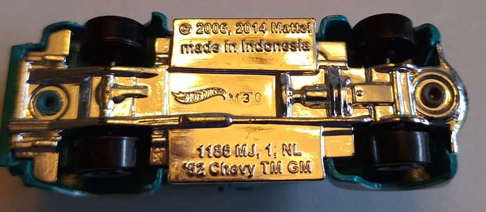 HOT WHEELS MATTEL 2014 `52 Chevy MADE IN MALAYSIA