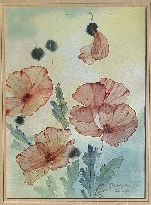 Framed Watercolour of Flowers by Margaret Dwight