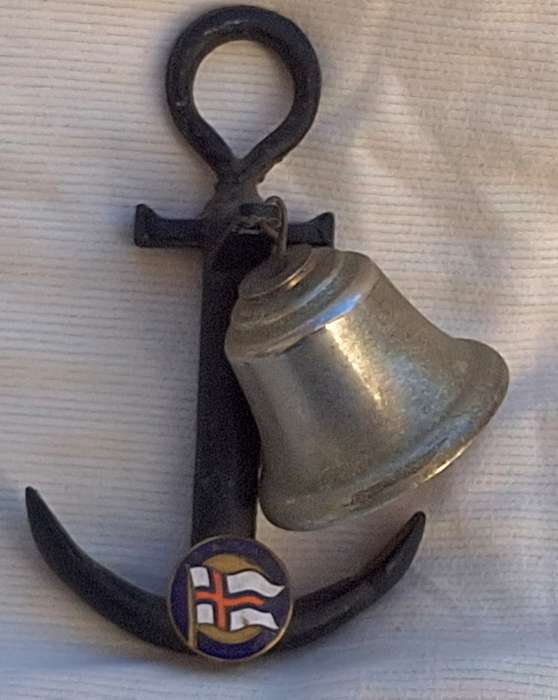 Vintage Union Castle S.A. Vaal Anchor Wall Hanging with Bell