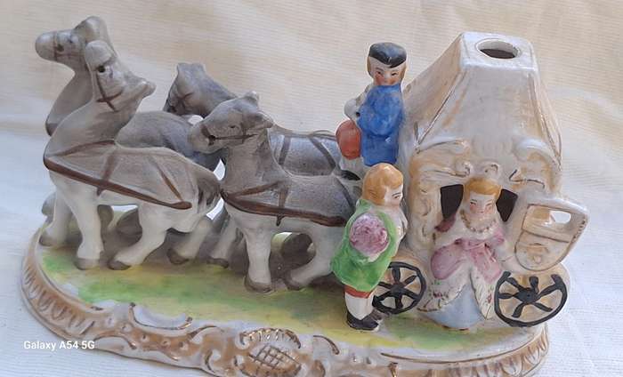 Porcelain Coach and Horses with No Makers Mark