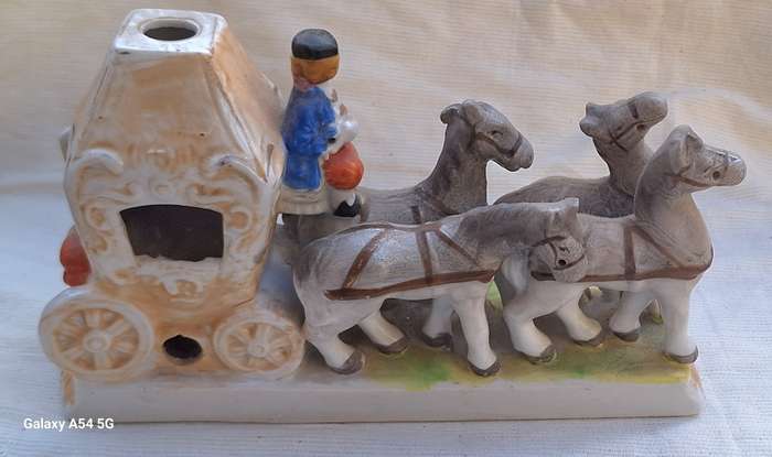 Porcelain Coach and Horses with No Makers Mark