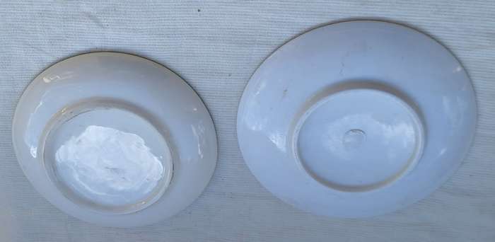 One Porcelain and One Melamine Olive Serving Plates
