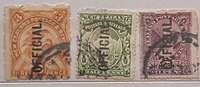 New Zealand 1x1898 and 2x1900 Used Official stamps