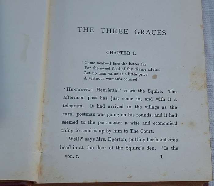 The Three Graces by Mrs Hungerford Hardcover Vol 1 1895