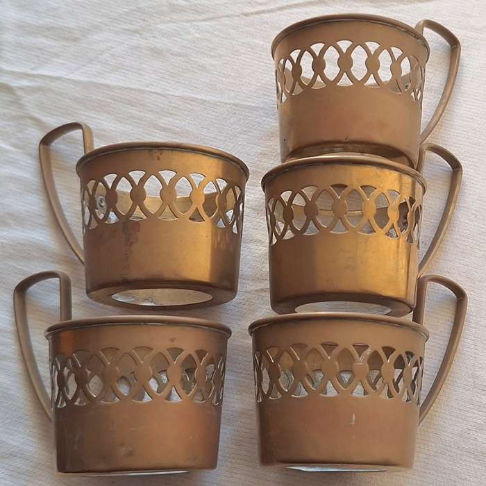 Vintage Brass Cup/Glass holders