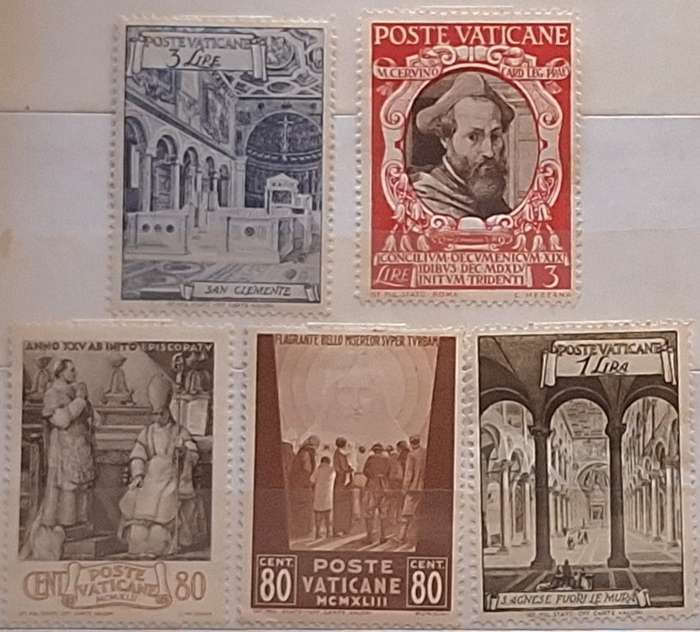 Vatican City Mixed Lot of 5 Unused Hinged stamps