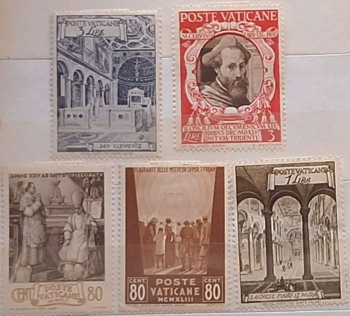 Vatican City Mixed Lot of 5 Unused Hinged stamps
