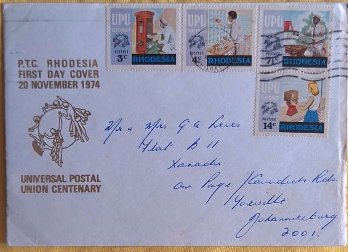 Rhodesia 1974 UPU Centenary FDC