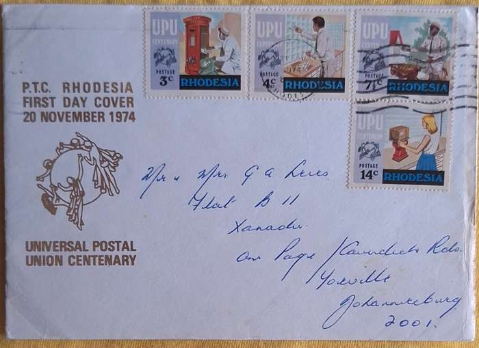 Rhodesia 1974 UPU Centenary FDC