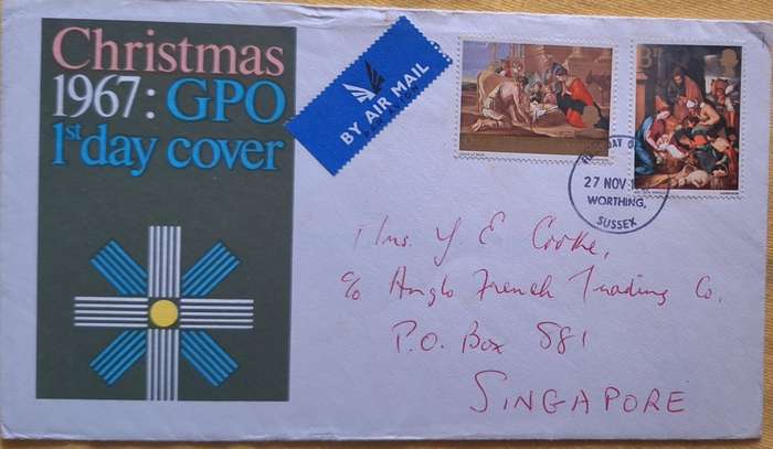 GB 1967 Christmas FDC